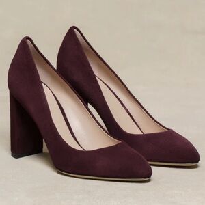 M Gemi The Lustro 90mm Bordeaux Suede Leather Pump Heel Red Maroon Burgundy 37